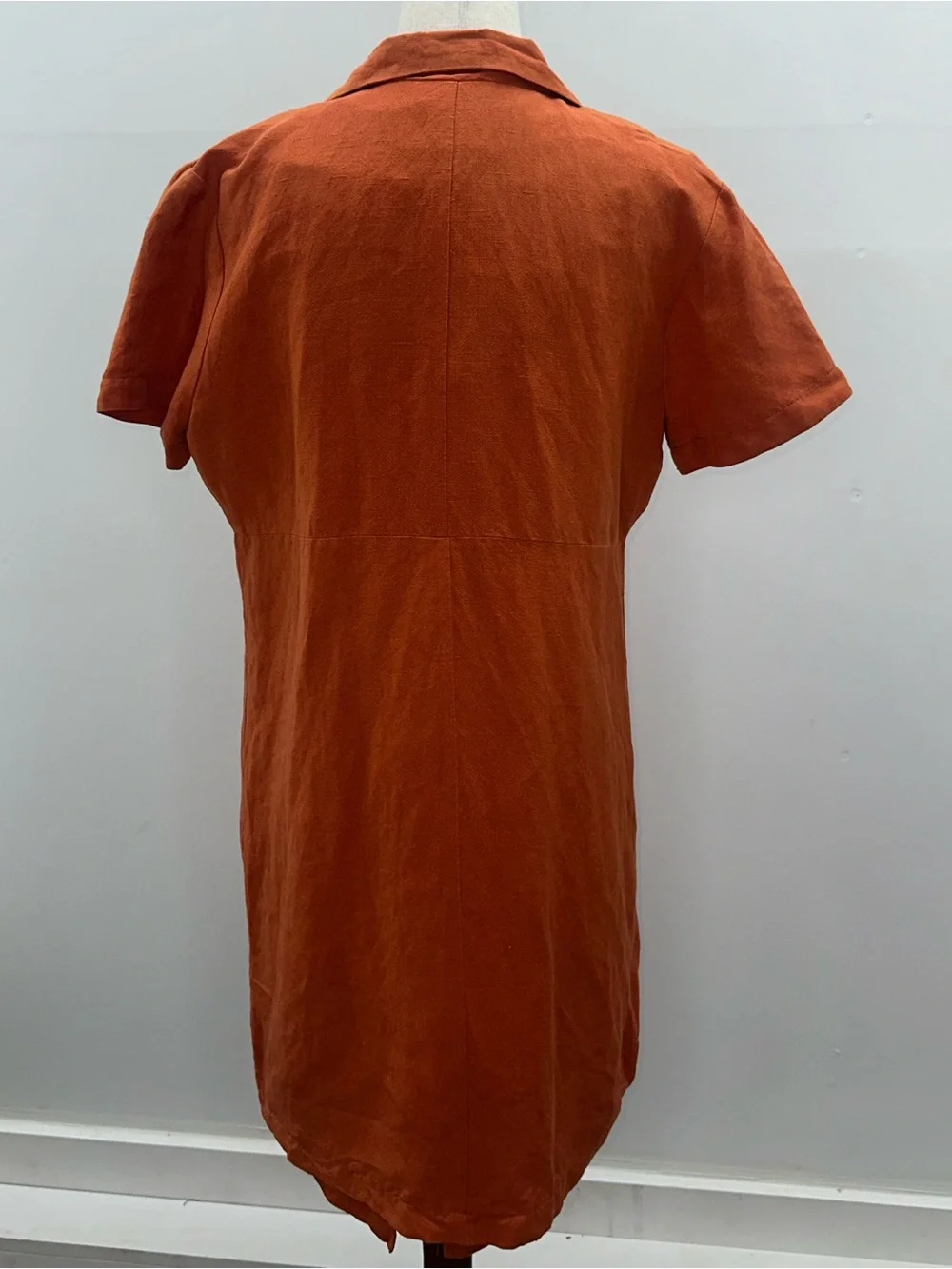 Vintage 90s Terracotta Linen Dress Set 2 Pc Sheath & Jacket Rust Orange Sz 12